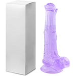 10 Inch Purple Horse Dildo + 3 Pcs Stretchy Reusable Pen Is Sleeve Extender
