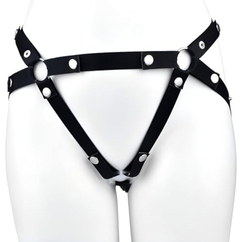 Fixed Chastity Belt For Men,Adjustable Elastic Chastity Pants Harness Strap On Dildo String,Anti-Fall Cock Cage/Penis Ring/Dildos Cb Bondage Accessories For Mens (Black)