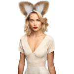 Fox Tail Anal Butt Plug, 2Pcs/Set Artificial Fox Tail Anales Plug With Cat Ears Headband, Fox Adult Metal Butt Plug Sex Toy For Sm & Cosplay (Brown, White)
