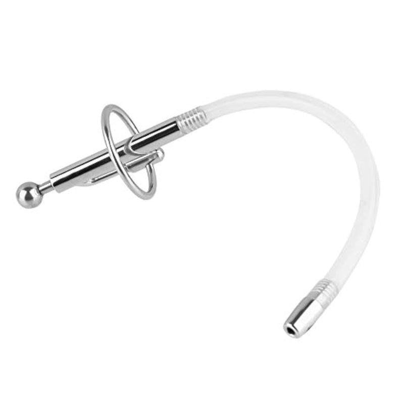 Men Male Flexible Urethral Sound Catheter Plug Glans Ring Cum Through Hole Hollow Silicone Tube Probe Prostate Stimulation Masturbation Orgasm Rod Penis Cock Sex Toy Urethra Dilator