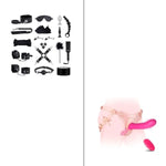 17Pcs Bondage Restraint & Strap-On Vibrating Dildo Sex Toys