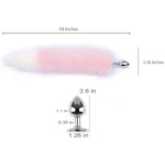 Butt Plug Fox Tail Cosplay Anal Plug Anal Butt Plug Adult Sex Toys For Beginner Women Men Couple (White-Pink Set)