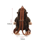 Adorable Monkey Backpack With Leash Fluffy Monkeys Stuffed Animals Shoulder Backpacks Lifelike Monkey Leash Casual Bag