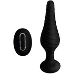Lynx Silicone Vibrating Anal Plug w/Remote Control - Black