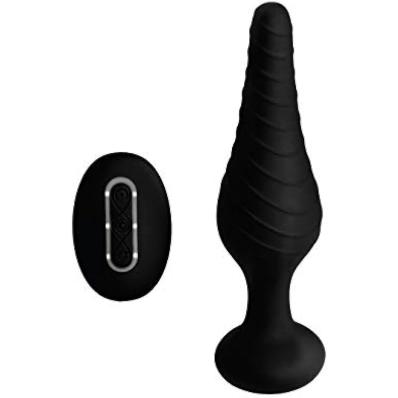 Lynx Silicone Vibrating Anal Plug w/Remote Control - Black