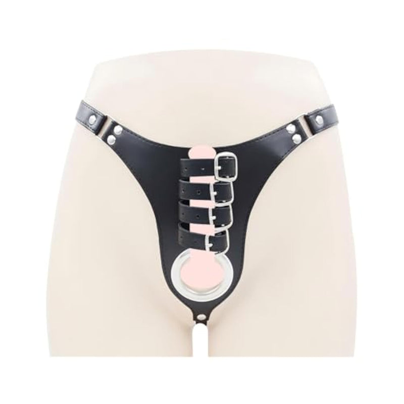 Cock Cage Made Of Leather Chastity Cages Used To Bondage Men'S Penises Sm Sex Toys Male Chasity Devices With Lock And 2 Keys Ventilated And Breathable Penis Locks (B,Black)