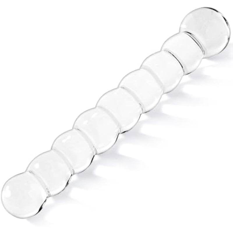 Men'S/Women'S Anal Beads - Glass Dildo, Gradually Increasing Bead Size Sensual Toy Wand - Easy-To-Clean Anal Toy, Crystal G-Spot Stimulation Pleasure Penis Anal Play Toy For Couples Women