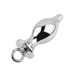 Metallic Silver Ring Anal Plug Vestibular Anal Dilator Butt Plug Anal Trainer Toys Fetish Anal Plug Sex Tools(L)