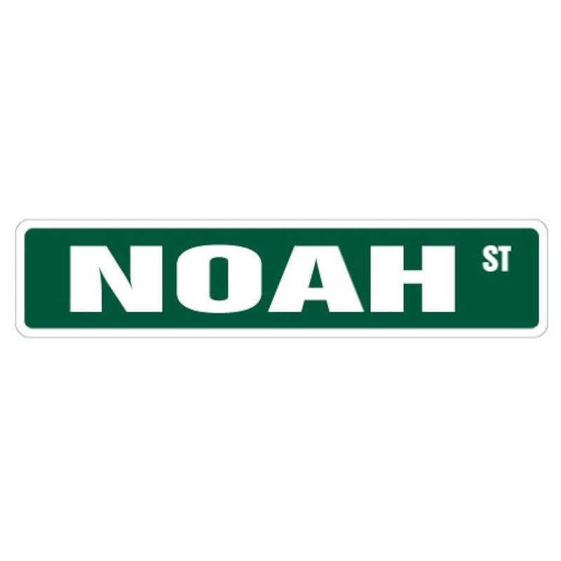 Noah Street Sign Childrens Name Room Sign | Indoor/Outdoor |  18" Wide Plastic