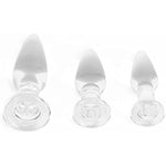 3 Pieces Glass Butt Plug Set Crystal Butt Plug Training Kit With Smooth Flat Base For Beginners And Advanced Men And Women
