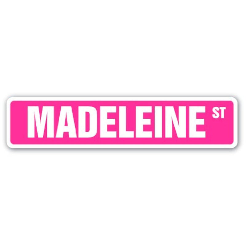 Madeleine Street Sign Childrens Name Room Sign | Indoor/Outdoor |  18" Wide Pl