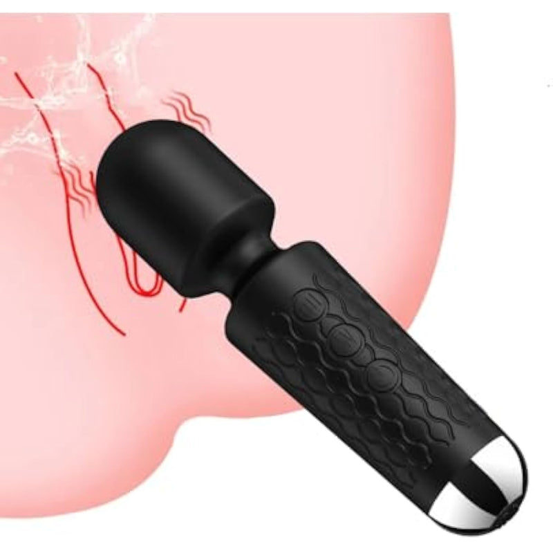 Mini Clitoral Vibrator Female Av Wand Women G-Spot Stimulator Sex Toy Vibrator Rechargeable Powerful Vibration Clit Labia Massager Orgasm Waterproof Adult Couples(Black)