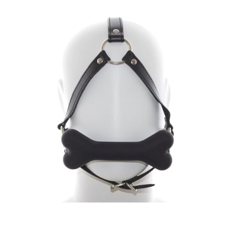 Bdsm Open Mouth Gag Silicone Dog Bone Ball Gag, Sm Adjustable Pet Bone Ball Gag Fetish Head Harness For Men Women Adults Sex Restraints Bondage Play, Erotic Sex Toy For Couples Flirt Slave Roleplay