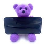 Animal Phone Holder For Desks Plush Teddy Bear Smart Phone Stand Purple Bear Toy 5.5” Cute Phone Holder For Girls Stuffed Animal Mini Lavender Bear Gift