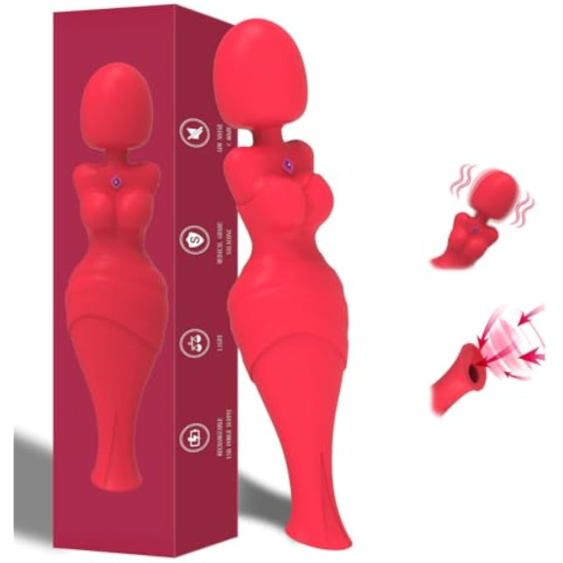 Vibrator Wand Sucking Vibrators-Wand Massager For Women With 10 Vibrating & 10 Suction Modes,Nipple Toy Dildo-Adult Sex Toy G-Spot Clitoral Stimulator,Female Vibrator Sexual Pleasure Tools For Women