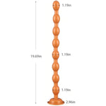 19.69 Inch Long Anal Beads Butt Plug G Spot Dildo Deep Massager Suction Cup Adult Sex Toys, Silicone Anal Plug Prostate Masturbator For Beginners And Advanced Players (Gold)