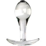 Crystal Glass Anal Plug,Anal Plug For Comfortable Long-Term Wear Glass Butt Plug With Curved Based & Long Stem Tapered Prostate Massager Sex Toy Anal Expander Sex Toys For Men Women(L)