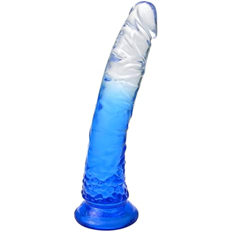 Realistic Jelly Dildo, 8 Inch G-Spot Dildo With Strong Suction Cup For Hands-Free Play, Flexible Lifelike Penis Female Clit Vaginal Masturbation Toy With Realistic Head And Veins Shaft