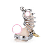 Metal Chastity Cock Cage Male Urethral Plug Chastity Lock With Key Chastity Belt Penis Cage Sex Toy For Men M