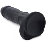 Power Pecker 7" Silicone Dildo With Balls - Black,1 Count, 123312