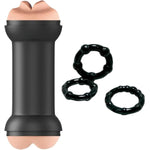 Cock Ring (3 Pack) With Male Masturbator Bundle