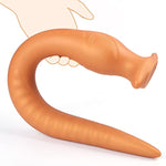 Super Long Anal Plug Dildo, Flexible Liquid Silicone Butt Plug Vaginal Anus Dilator Prostate Massage Stimulation Adult Erotic Sex Toys For Women Men (Large) Gold
