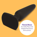 Classic Butt Plug - 5.5 Inch Silicone Anal Plug - Slimline With Tapered Tip & Flared Base - Waterproof - Black