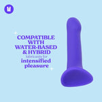 Wondher Bendable Strap-On Dildo With Suction Cup Base | Harness Compatible Sex Toy | Body-Safe Medical Grade Silicone | Sleek & Comfortable Design | Purple