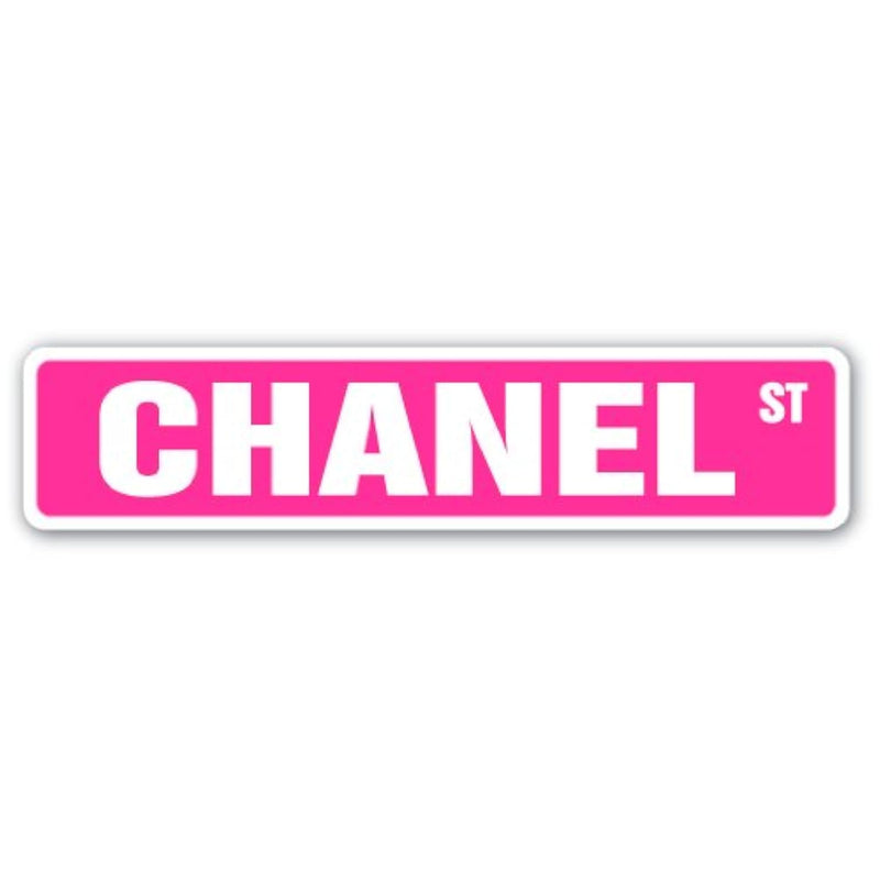 Chanel Street Sign Childrens Name Room Sign | Indoor/Outdoor |  18" Wide Plast