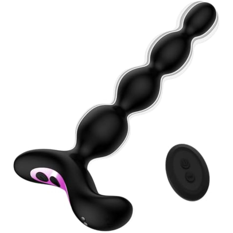 Vibrating Anal Beads Butt Plug, Remote Control Silicone Anal Vibrator With 10 Vibration Modes, Graduated Design Waterproof Bullet Vibrator, Adult Sex Toys For Men, Women And Couples