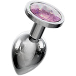 Jewelled Butt Plugs By Stainless Smooth Metal Anal Plug Adult Sex Toys Velvet Bags 3 Size Pack (Round Light Pink)