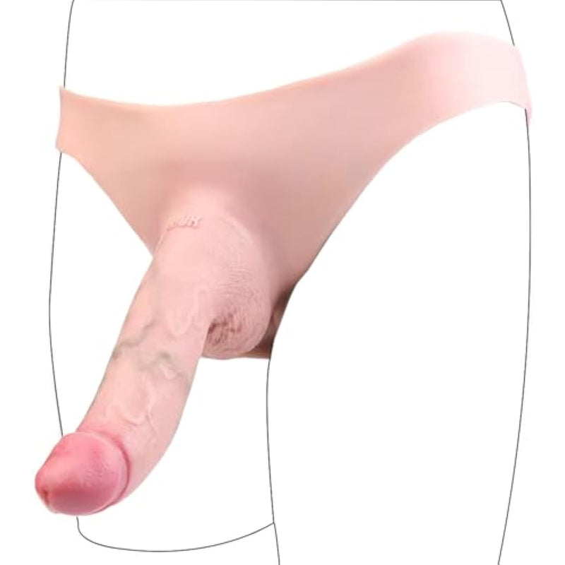 Universal Size Lifelike Realistic Design Curvy Shape Dildo Panties Wearable Dildo Strap On For Men Couple With Hollow Sleeve Inside Soft Flexible Waterproof