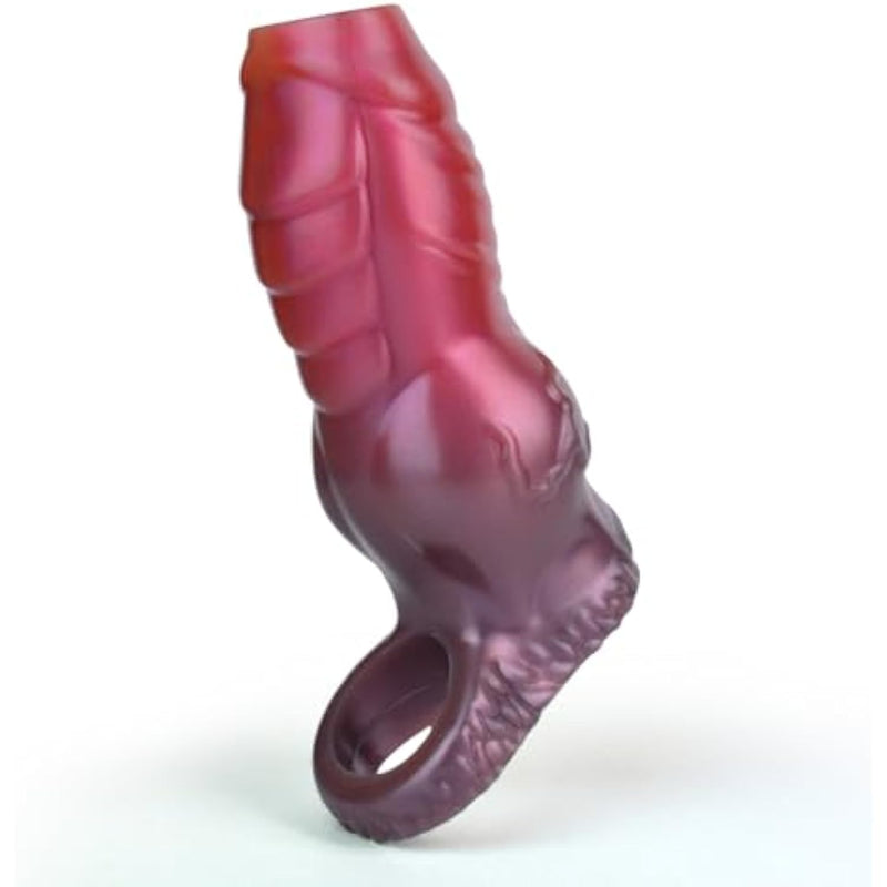 Real Soft Silicone Fantasy Penis Sleeve Selection, Rippled And Knotted Sheath, Sex Toy With Closefit Penis Ring, Male Genital Extender Sexsual Enhancement Device