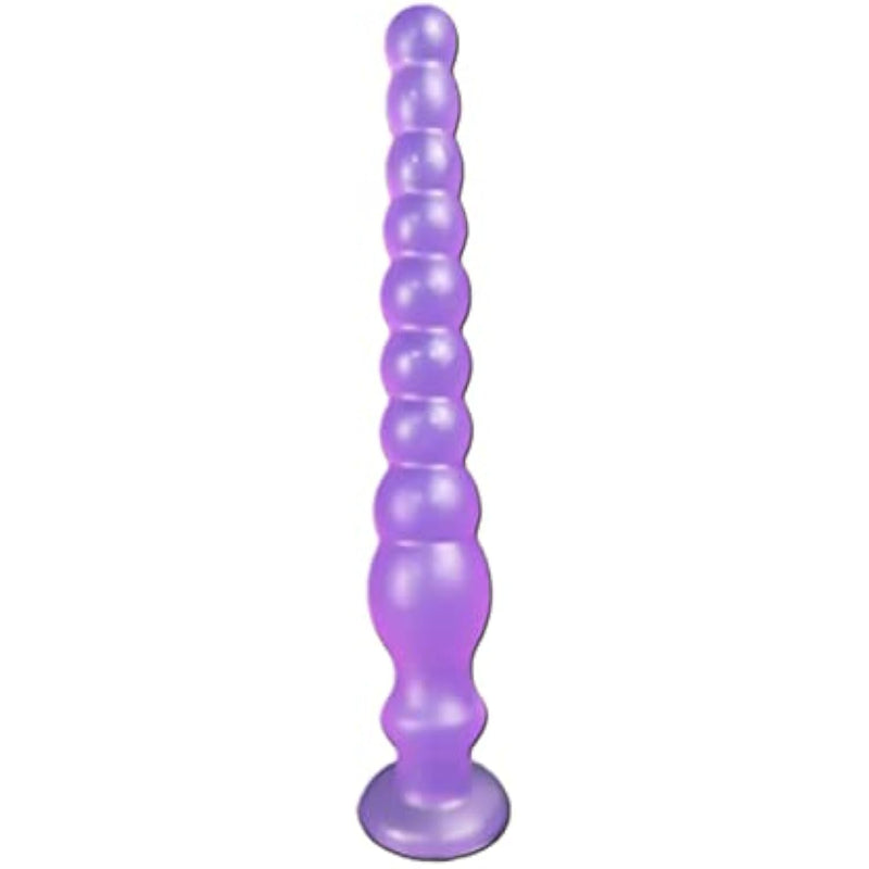 Super Long Anal Beads,Long Anal Beads Vaginal G-Spot Deep Stimulation Dildo Anus Masturbation Massage Butt Plug With Strong Suction Cup Anal Beads Butt Plugs Anal Plug For Women Men (Purple)