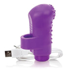 Charged Fingo Vooom – Purple Finger Vibe – Waterproof, Discreet Mini Clitoral Toy For Women – 10-Function Bullet Massager