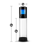 Blush Performance Vx10 Smart Penis Pump 11.75” - Rechargeable Cock Enlargement Pump For Men W/Memory Settings - Lcd Screen, Quick-Release, Measurement Marks - Male Size Enhancer - (Clear Sleeve)