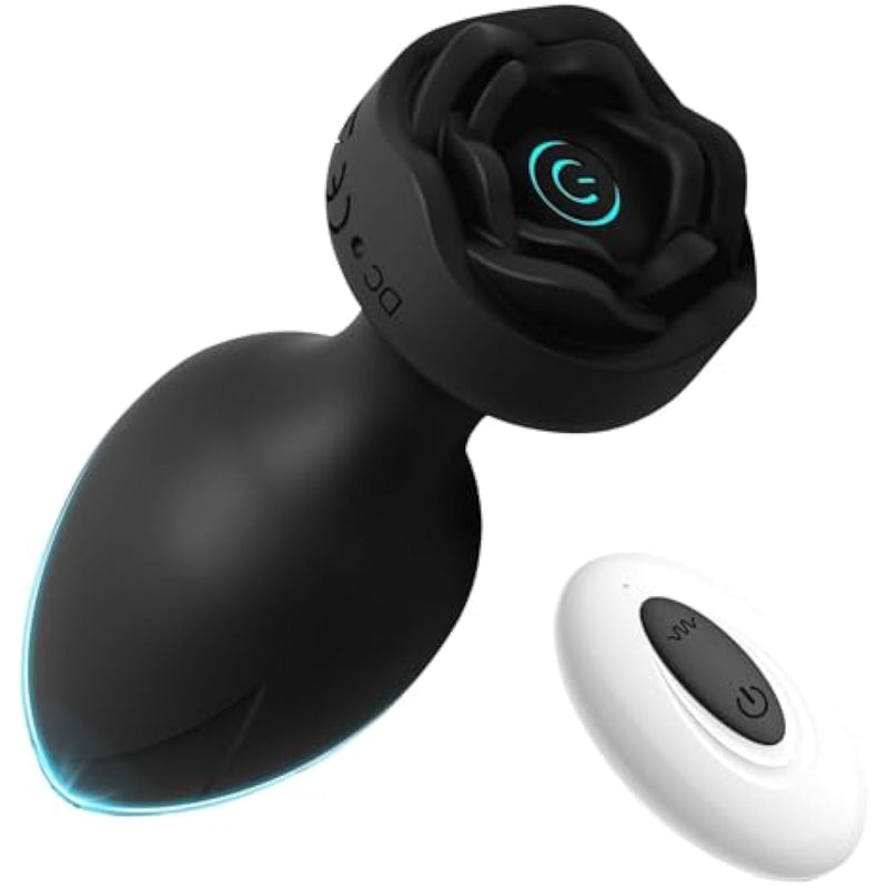 Anal Plug Vibrator Butt Plug Expander 10 Vibration Modes With Remote Control Super Horsepower Men Women Sex Toys (Black)