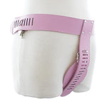 Female Chastity Belts For Women With Lock Pu Cock Cage Belt Bdsm Chasity Devices Adjustable Strap Bondage Belt,Sex Restraints Furniture Toys For Couples (Pink)