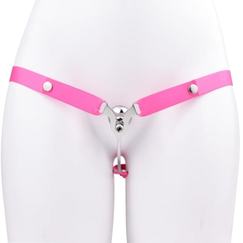 Chastity Devices Clip With Auxiliary Strap Flat Negative Chastity Belt Locked Cock Cage Adult Penis Sm Bondage Sissy Sex Toys For Men & Gay (Pink 3233)