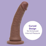 Lifelike Lover Ultra Realistic Dildo - 8 Inch With Suction Cup - Flexible G-Spot Dildo For Women - Harness Compatible Strap On - Anal Adult Sex Toy - Flesh Brown