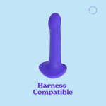 Wondher Bendable Strap-On Dildo With Suction Cup Base | Harness Compatible Sex Toy | Body-Safe Medical Grade Silicone | Sleek & Comfortable Design | Purple