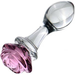 3Pcs Crystal Rose Glass Butt Plug Set, Small Medium Big Anal Plug Kit Anus Training Masturbation Pink Anal Butt Expander Sex Slave Adult Sex Toy For Men Women Gay