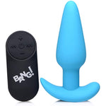 Remote Control 21X Vibrating Silicone Butt Plug - Blue