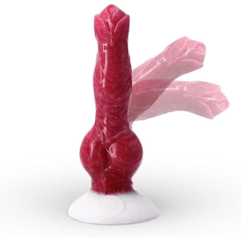 Knotted Dog Dildo With Suction, 8.26 Inch Anal Plug Pink Silicone Adult Toy Lifelike Animal Dildos For Beginners Women And Men Gay Lesbian