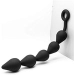 Anal Beads, Silicone Anal Chain Link With 5 Balls And Safe O Pull Ring, Anal Butt Plug For Men Women