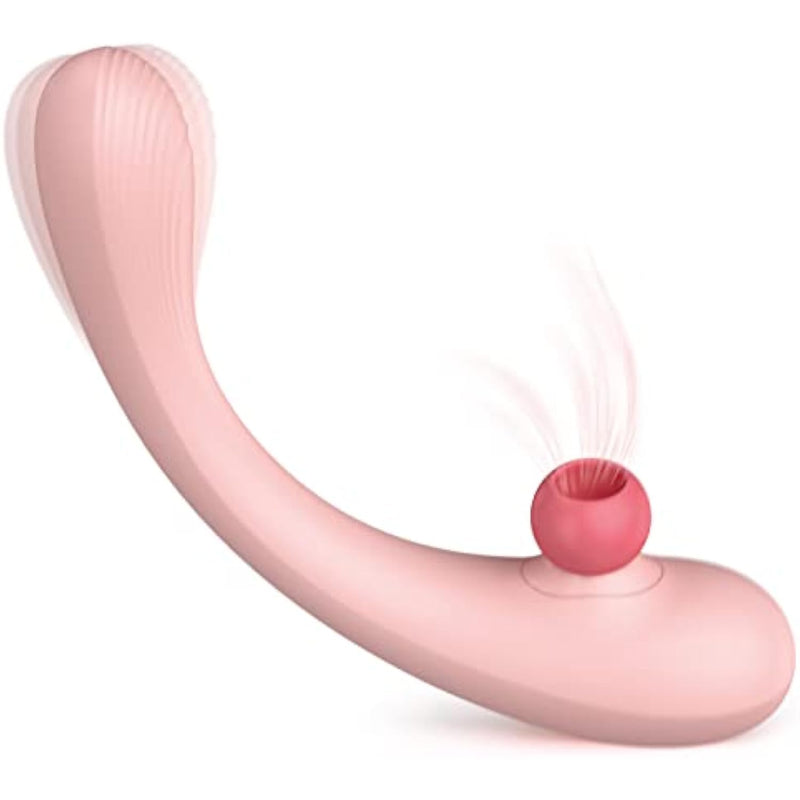 Thrusting Dildo Vibrator Sex Toy, Rotating Rabbit Vibrator With 9 Sucking & 9 G Spot Modes For Women, Realistic Silicone Dildo For Couples G-Spot Anal Stimulation, Pink (L)