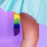 Anal Plug Rainbow Fox Tail 13.38-Inch-Long Sexual Anus Tail Butt Plug Cosplay Game Sex Toy For Women Men