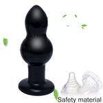 3 Sizes of Black Thick Ball Shape Silicone Anal Plug Butt Beads with Long Handle, Waterproof Anal Dildo Round Smooth Prostate Massager Adult Sex Toy for Women Men - L