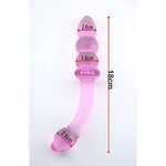 Pink Glass Dildo Pleasure Wand Penis -- Crystal Anal Beads Butt Plug Personal Massager G-Spot Stimulation Adult Sex Toy 1.0 Count