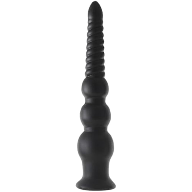 13.19 Inch Anal Beads Opening Trainer With Strong Suction Cup And 3 Knots Balls Black Long Butt Plug Cone Anal Stretcher Prostate Massager Anus Dilator G-Spot Dildo Sex Toy For Women Men Masturbation
